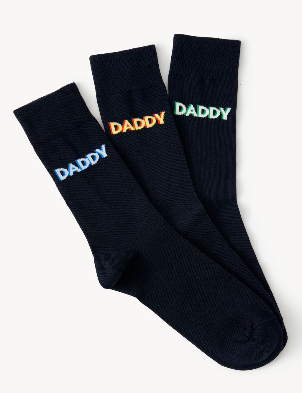 3pk Daddy Slogan Cotton Rich Socks