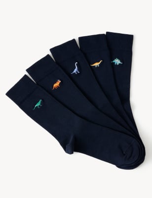 

Mens M&S Collection 5pk Dinosaur Cotton Rich Socks - Navy Mix, Navy Mix