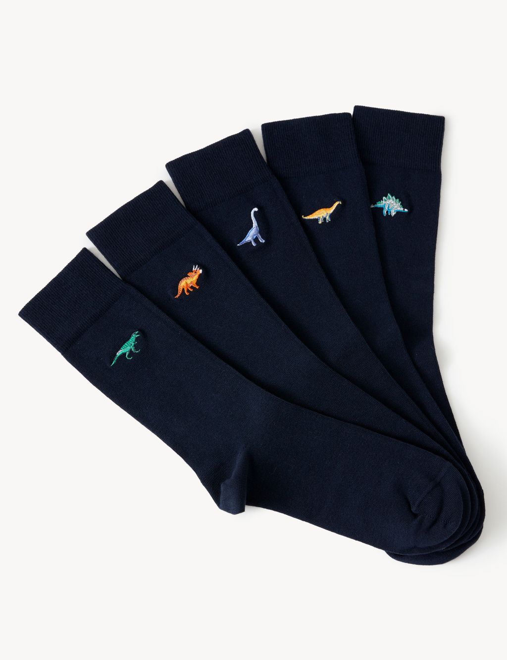 5pk Dinosaur Cotton Rich Socks
