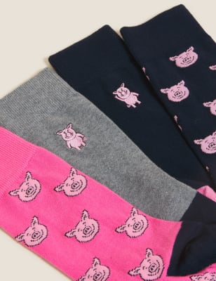 

M&S Collection Pack de 5 calcetines de Percy Pig™Mens - Pink Mix, Pink Mix