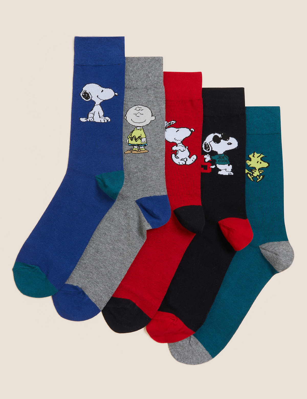 5pk Snoopy™ Cotton Rich Socks