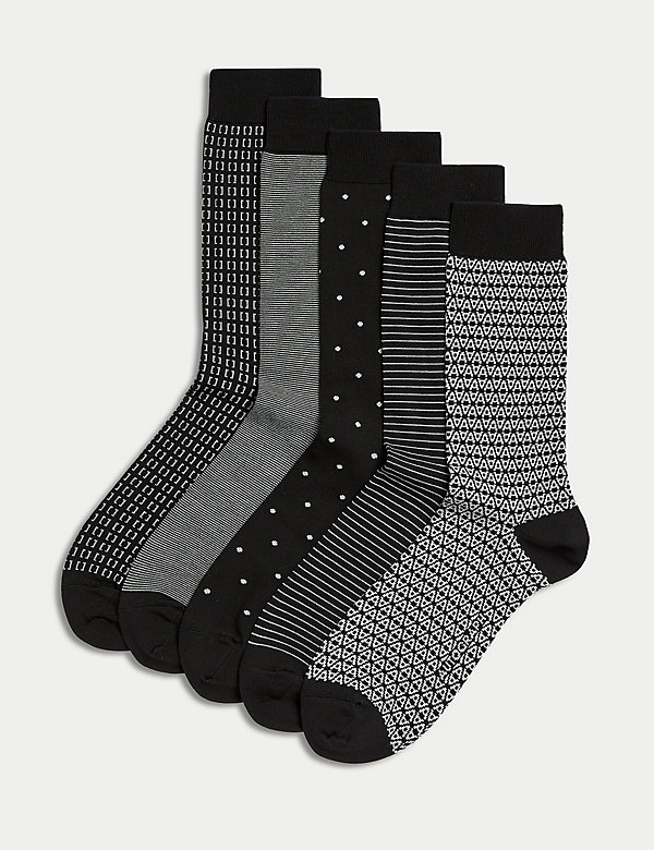 5pk Assorted Modal Pima Cotton Socks - US