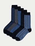 5pk Geometric Modal Pima Cotton Socks