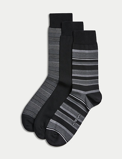 3pk Assorted Modal Pima Cotton Socks