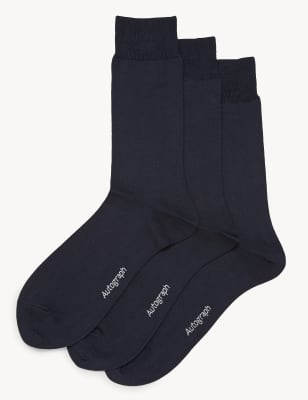 

Mens Autograph 3pk Modal Pima Cotton Socks - Navy, Navy