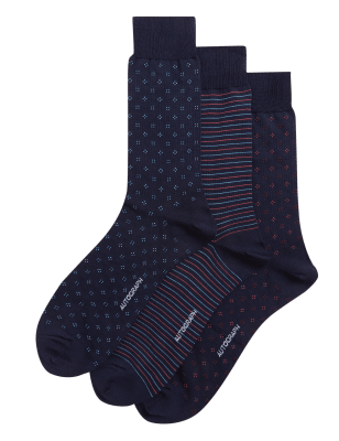 

Mens Autograph 3pk Assorted Modal Pima Cotton Socks - Navy Mix, Navy Mix