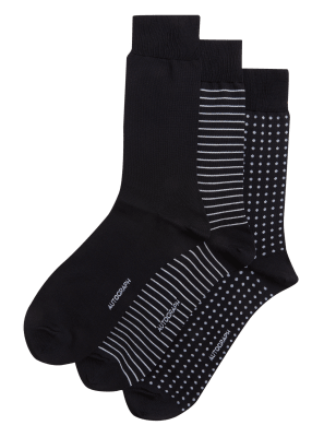 

Mens Autograph 3pk Assorted Modal Pima Cotton Socks - Black Mix, Black Mix