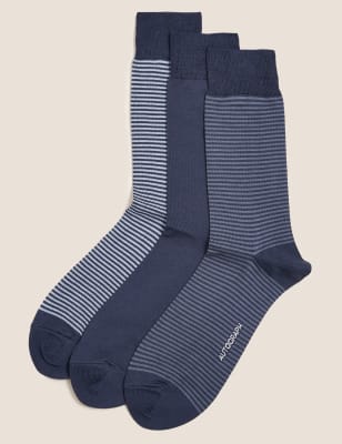  Lot de 3 paires de chaussettes en modal et coton Pima - Blue Mix