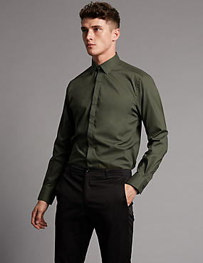 Supima® Cotton Tailored Fit Stretch Shirt