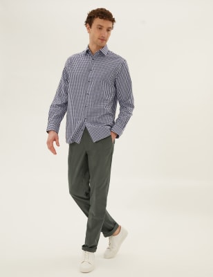

M&S Collection Camisa de ajuste estándar de planchado fácil 100% algodónMens - Burgundy, Burgundy