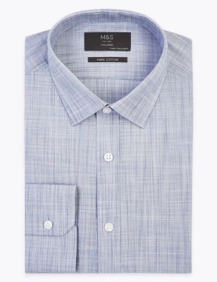 Tailored Fit Pure Cotton Textured Shirt 