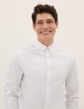 Slim Fit Cotton Rich Textured Shirt