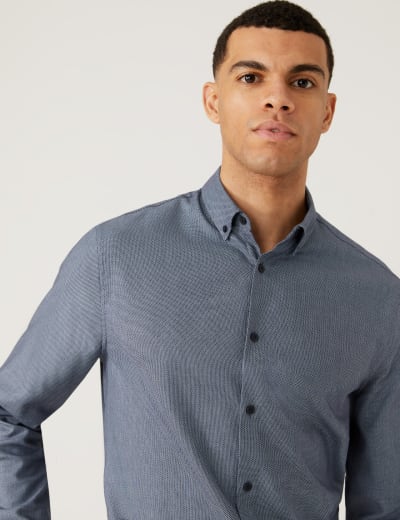 Regular Fit Stretch Textured Shirt