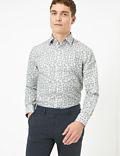 Slim Fit Pure Cotton Printed Easy Iron Shirt