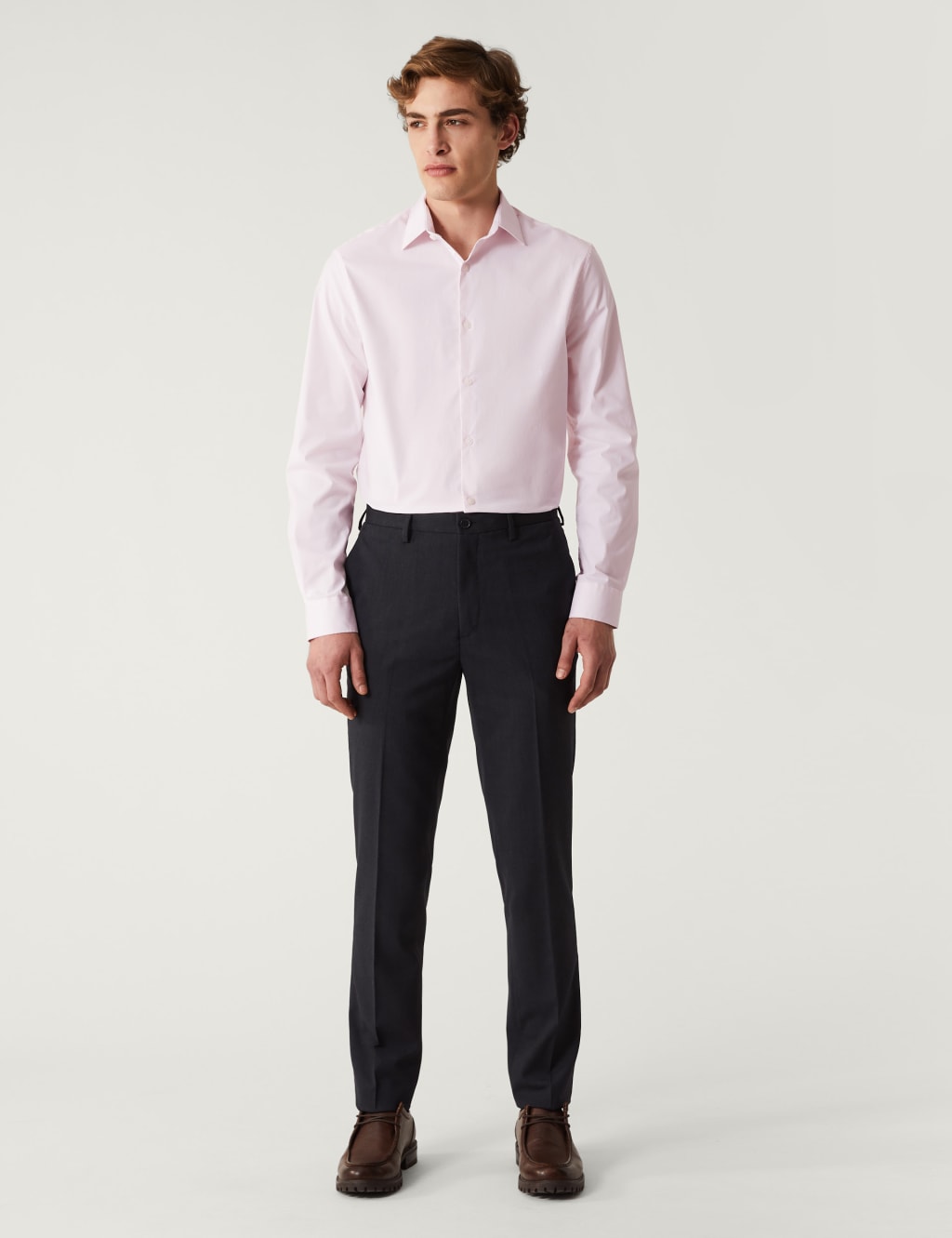 Slim Fit Cotton Rich Stretch Striped Shirt image 1