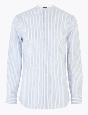 Slim Fit Pure Cotton Striped Shirt | Autograph | M&S