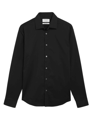 

Autograph Camisa ajustada elástica de algodónMens - Black, Black