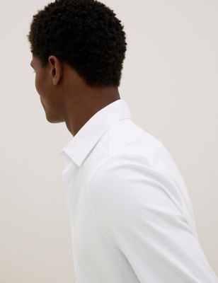 

Mens Autograph Slim Fit Jersey Cotton Shirt - White, White