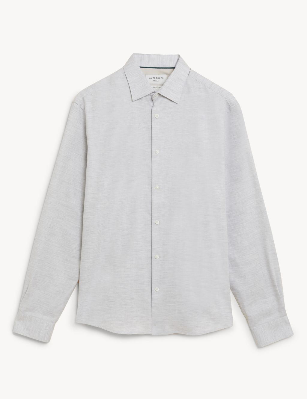 Regular Fit Pure Cotton Herringbone Shirt image 1