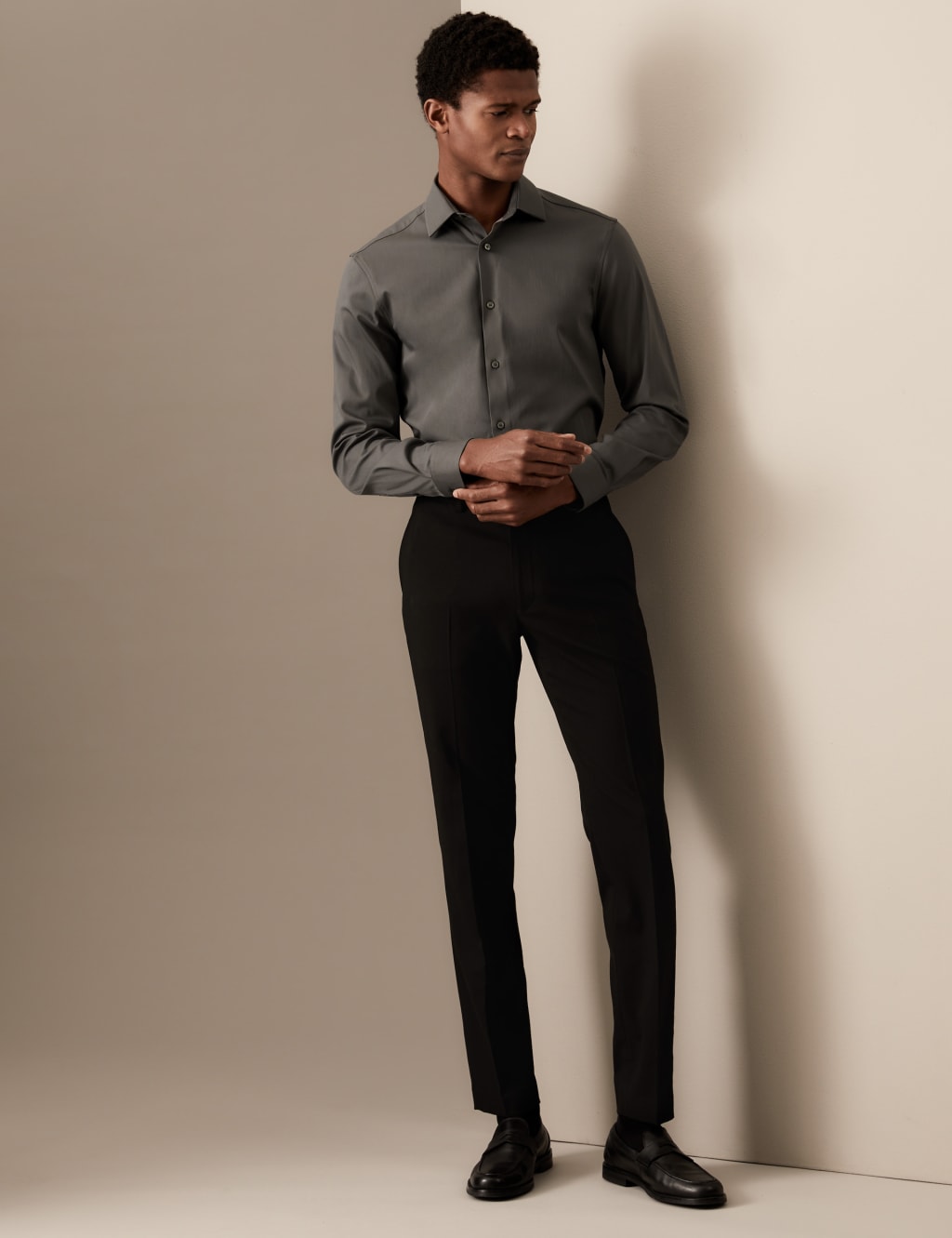 Slim Fit Easy Iron Cotton Rich Shirt image 3