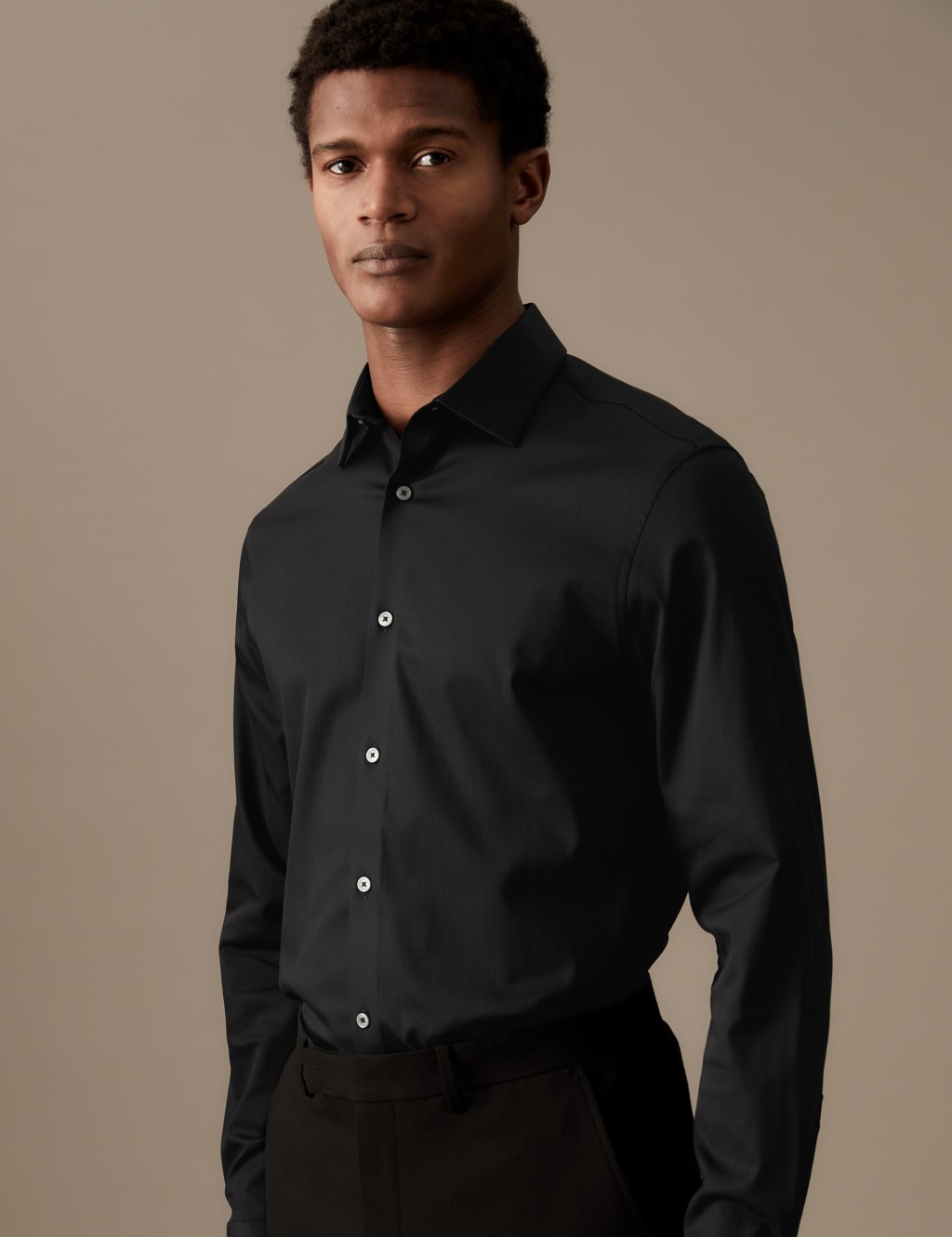 Slim Fit Easy Iron Cotton Rich Shirt image 1