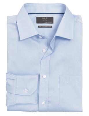 

Mens M&S Collection Regular Fit Non Iron Cotton Twill Shirt - Sky Blue, Sky Blue