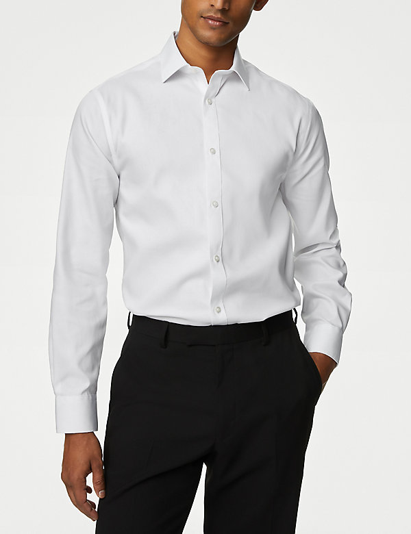 Slim Fit Non Iron Pure Cotton Shirt - AT