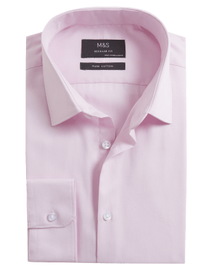 

M&S Collection Camisa de ajuste estándar de planchado fácil 100% algodónMens - Light Pink, Light Pink