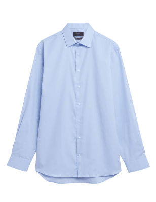 

Mens M&S Collection Regular Fit Easy Iron Pure Cotton Shirt - Sky Blue, Sky Blue