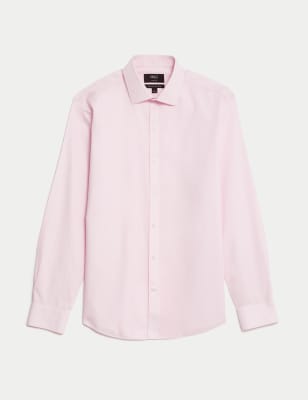 

Mens M&S Collection Slim Fit Ultimate Non Iron Shirt - Pink, Pink