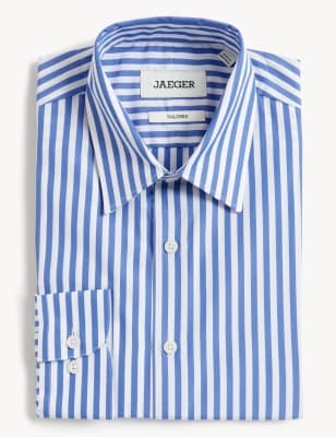 

JAEGER Camisa de corte sastre de rayas 100% algodónMens - Blue, Blue