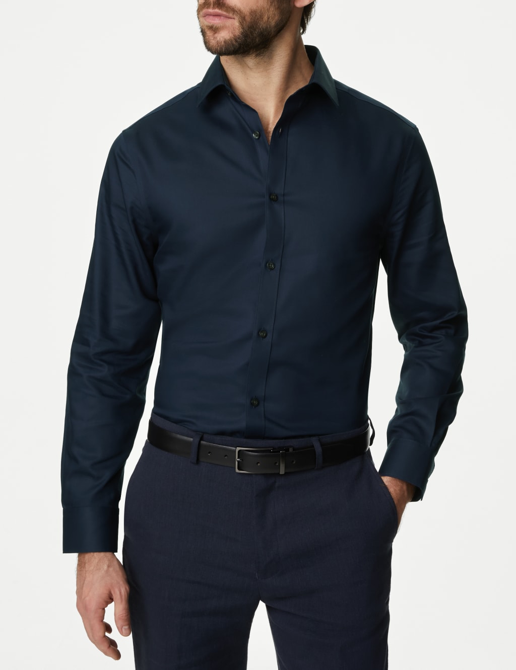 Slim Fit Non Iron Pure Cotton Twill Shirt