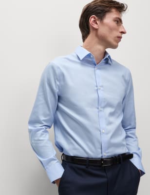 Slim Fit Non Iron Pure Cotton Twill Shirt