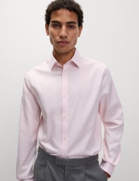 Mens pink dress shirt top