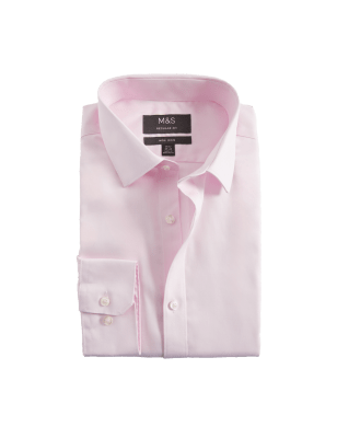 

Mens M&S Collection Regular Fit Pure Cotton Shirt - Light Pink, Light Pink