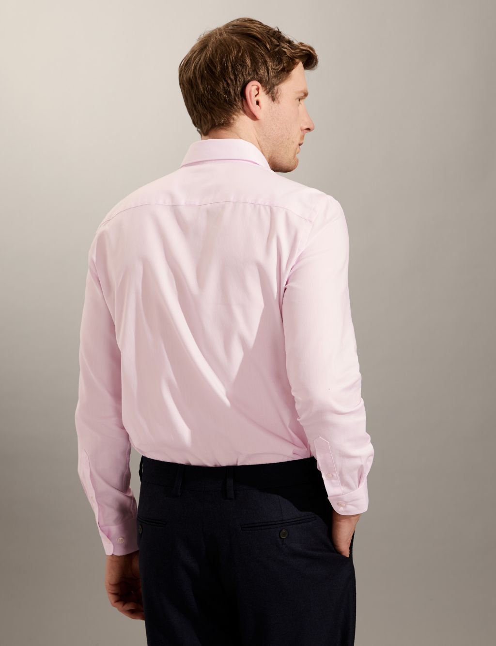 Tailored Fit Pure Cotton Textured Shirt image 5