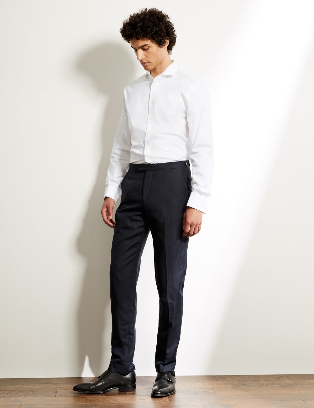 Tailored Fit Pure Cotton Shirt With Double Cuff image 3