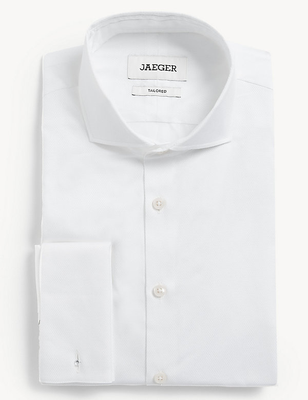 Tailored Fit Pure Cotton Shirt With Double Cuff - GR