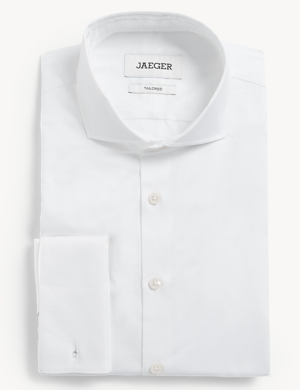 Tailored Fit Pure Cotton Shirt With Double Cuff image 2