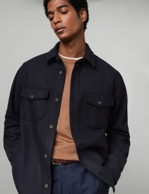 Relaxed Fit Italian Wool Rich Overshirt | M&S MV