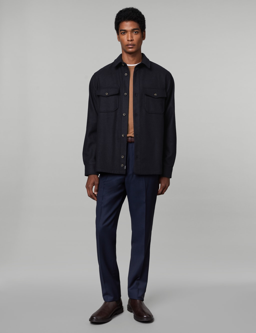 Relaxed Fit Italian Wool Rich Overshirt image 3