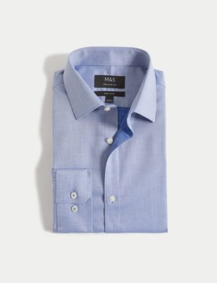 Regular Fit Non Iron Pure Cotton Textured Shirt