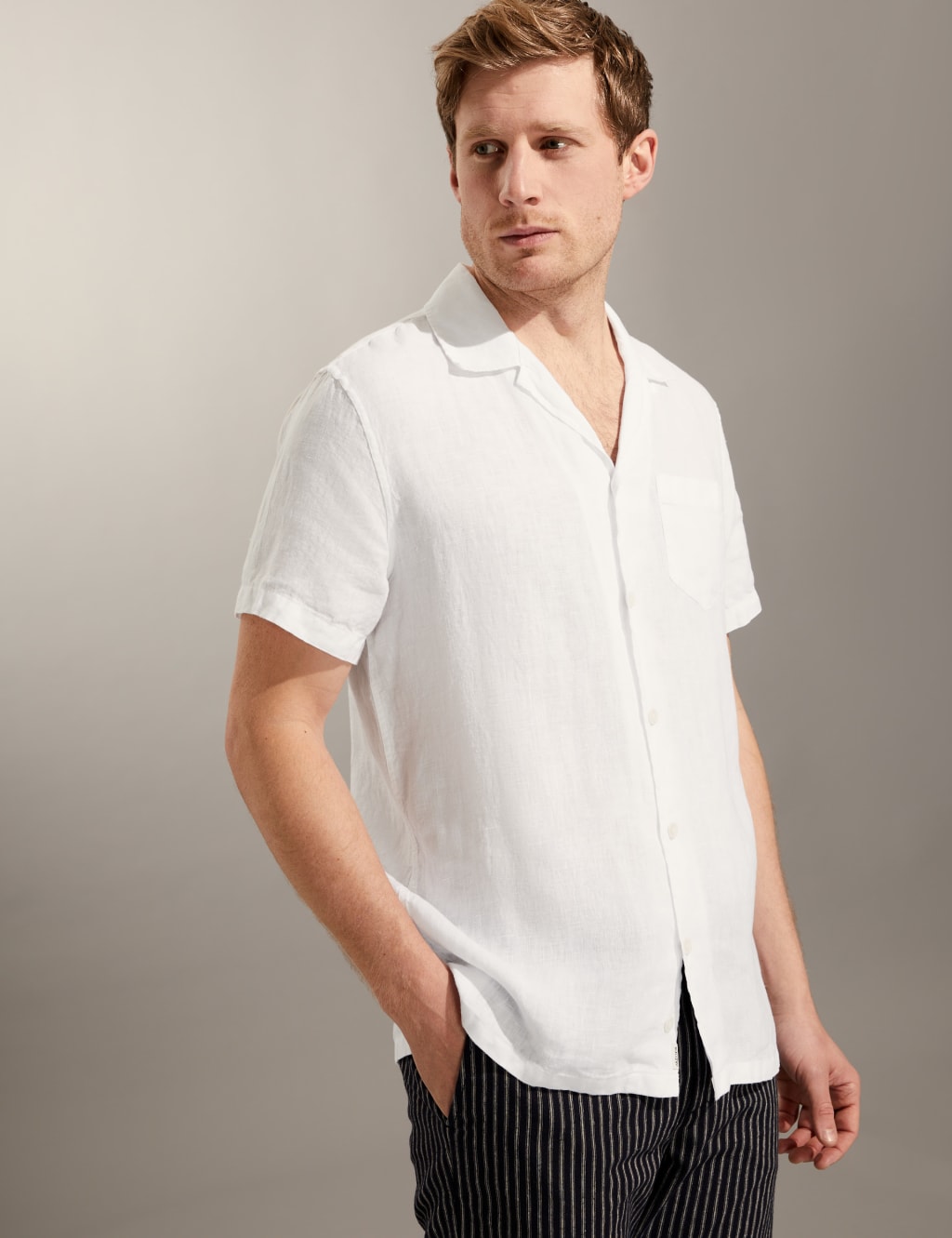 Pure Linen Cuban Collar Shirt image 3