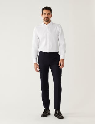 

Mens M&S Collection Regular Fit Pure Cotton Textured Shirt - White, White