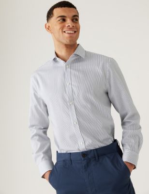 Regular Fit Non Iron Pure Cotton Striped Shirt - SI