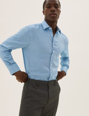  Chemise texturé coupe standard, sans repassage - Teal Mix