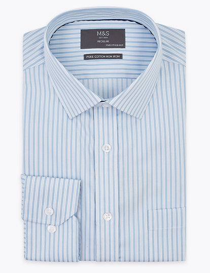 Pure Cotton Regular Fit Striped Shirt