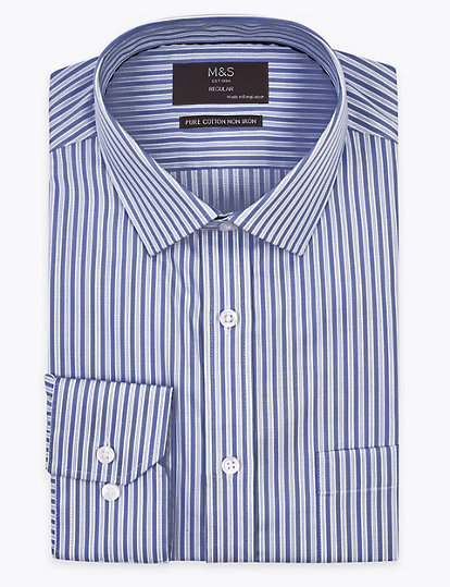 Pure Cotton Regular Fit Striped Shirt