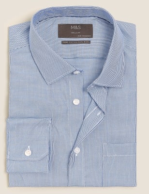 

Mens M&S Collection Regular Fit Non Iron Pure Cotton Shirt - Blue Mix, Blue Mix