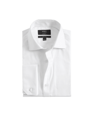 

Mens M&S Collection Slim Fit Non Iron Pure Cotton Shirt - White, White